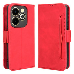 Etui z klapką do Infinix Hot 40i, Card Slot, czerwone