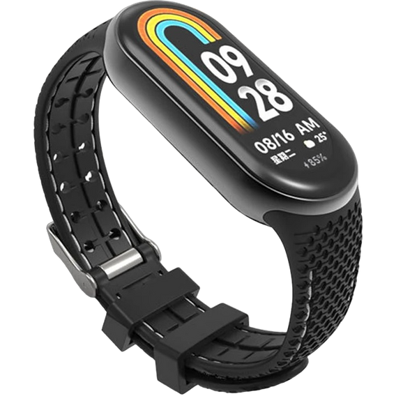 Pasek Silikonowy do Xiaomi Smart Band 10 / 9 / 8, Czarny / Szary