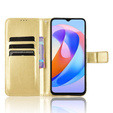 Etui z klapką do Honor Magic 6 Lite 5G, Crazy Horse Wallet, złote