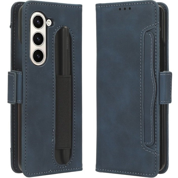 Etui z klapką do Samsung Galaxy Z Fold 5 5G, Card Slot, granatowe