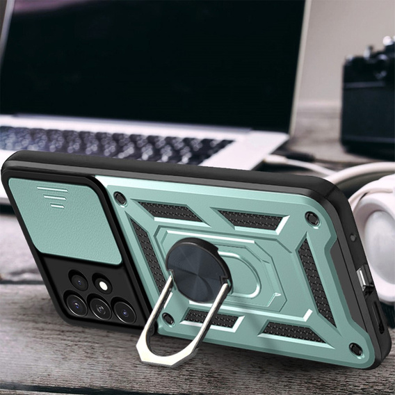 Etui pancerne do Samsung Galaxy A33 5G, CamShield Slide, zielone