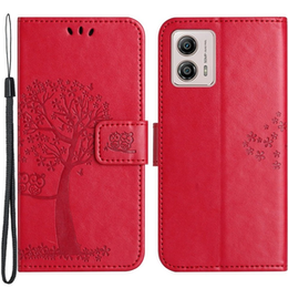 Etui z klapką do Motorola Moto G53 / G23 / G13, Tree, czerwone
