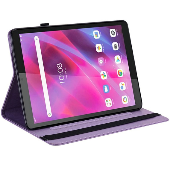 Etui do Lenovo Tab M10 HD (TB-X505L/TB-X505F) / M10 (TB-X605L/TB-X605F) / Tab P10 (TB-X705F TB-X705L), Drzewo i jelonki, Fioletowe