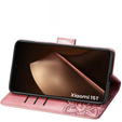 Etui z klapką do Xiaomi 15T, Butterfly, różowe rose gold