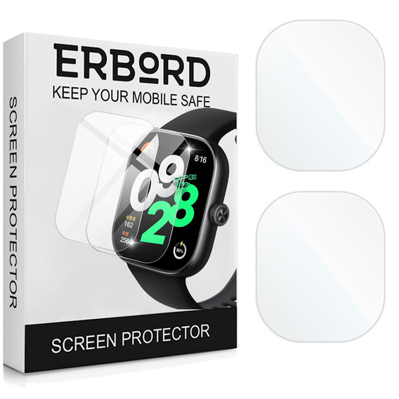 2x Szkło Hartowane ERBORD do Xiaomi Redmi Watch 4, Szybka