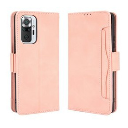 Etui z klapką do Xiaomi Redmi Note 10 Pro, Card Slot, różowe