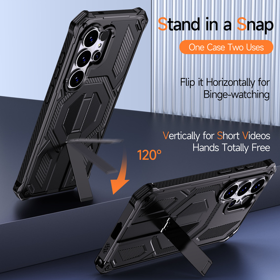 Etui ochronne do Samsung Galaxy S26 Ultra do MagSafe, z podstawką, czarne