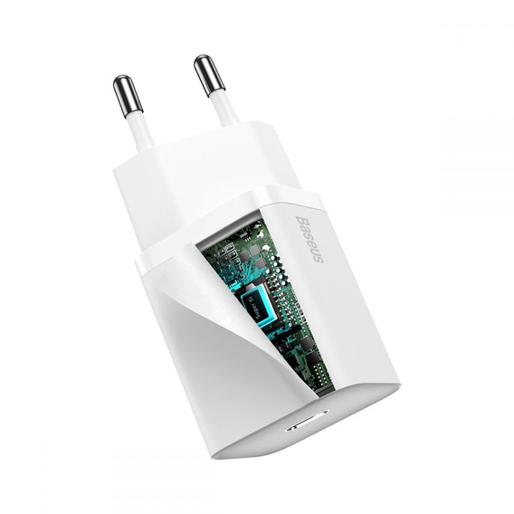 Baseus Super Si QUICK CHARGER PD20W Ładowarka + Kabel Lightning - White