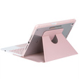 Etui z klawiaturą do iPad 11" 2025 A16 (11 gen.) / iPad 10.9" 2022 (10 gen.), Rotary 360° Leather Touchpad, różowe rose gold