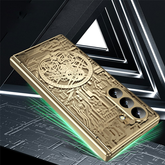Etui do Samsung Galaxy Z Fold7 5G, Mechanical Legend, złote