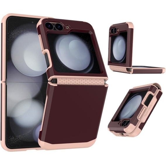 Etui pancerne do Samsung Galaxy Z Flip7 FE / Z Flip6, Armor Shockproof, bordowe