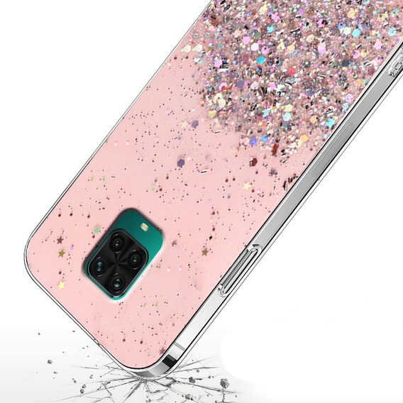 Etui do Xiaomi Redmi Note 9S / 9 Pro, Glittery, różowe