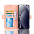 Etui z klapką do Xiaomi Redmi Note 15 Pro 4G, Card Slot, różowe