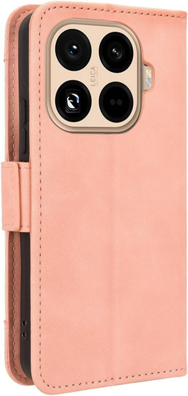 Etui z klapką do Xiaomi 15T Pro, Card Slot, różowe