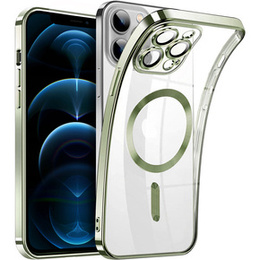 Zestaw Etui do iPhone 12 Pro, MagSafe Hybrid, zielone + Szkło