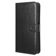 Etui z klapką do Motorola Edge 50 Ultra, Crazy Horse Wallet, czarne