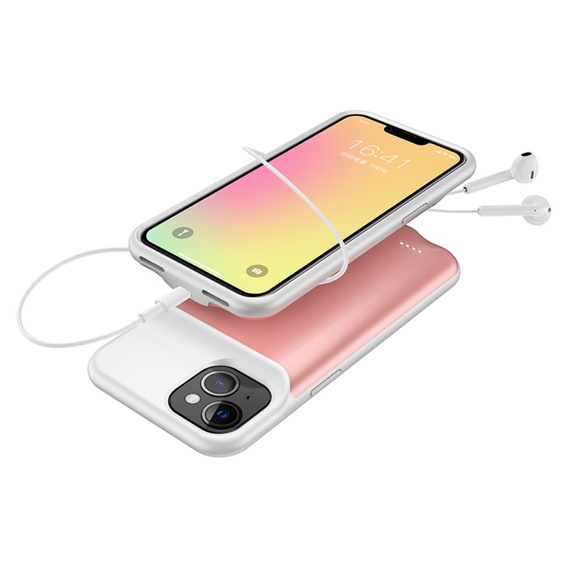 Etui z Baterią 6000mAh do iPhone 13 Mini, Rose Gold