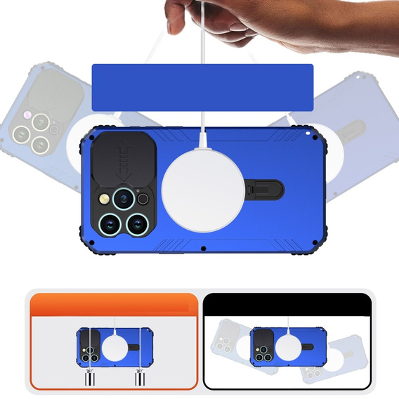 Etui do iPhone 15 Pro, DefenderMag, niebieskie