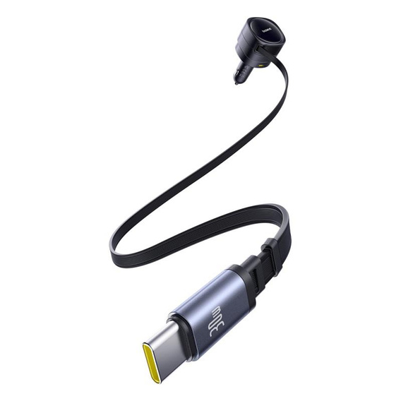 Baseus Enjoyment Max – ładowarka samochodowa 90W z kablami USB-C i Lightning oraz portami USB-A i USB-C, czarna