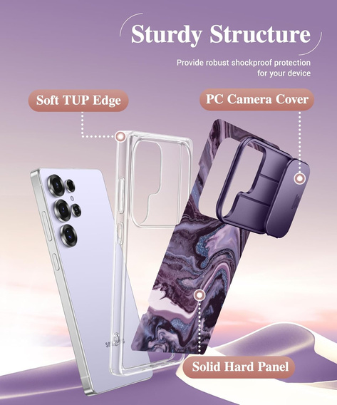 Etui GVIEWIN do Samsung Galaxy S25 Ultra – Quicksand/Purple