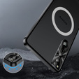 Etui z ochroną aparatu do Sony Xperia 1 V, CamShield MagSafe, przezroczyste / czarne