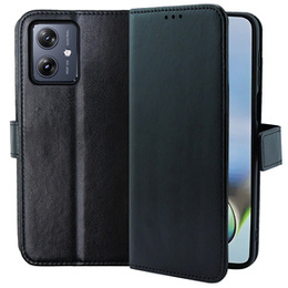 Etui z klapką do Motorola Moto G54 5G, Crazy Horse Wallet, czarne