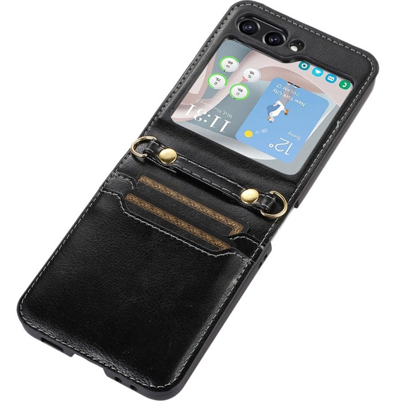 Etui Leather Card Slots do Samsung Galaxy Z Flip 5 5G, czarne