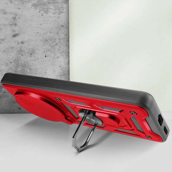 Etui pancerne do Honor Magic 8 Lite, CamShield Slide, czerwone