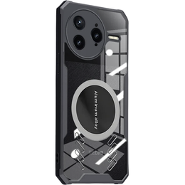 Etui do Xiaomi Poco F7 Ultra, z blaszką magnetyczne, przezroczyste / czarne