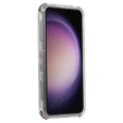 Pancerne Etui do Samsung Galaxy S24+, Belt Clip, z klipsem, przezroczyste / czarne