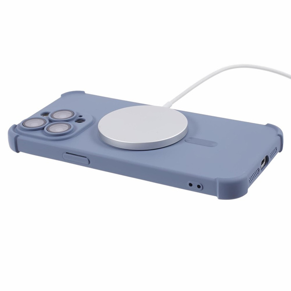 Etui silikonowe do iPhone 15 Pro Max, Magnetic, do MagSafe, niebieskie