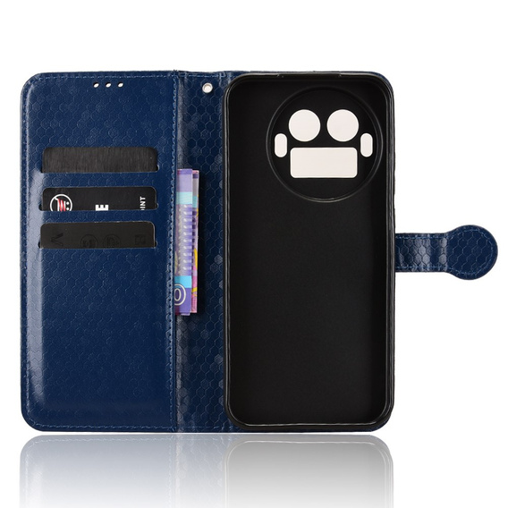 Etui z klapką do Realme GT 8 Pro, Wallet Rhombus, niebieskie
