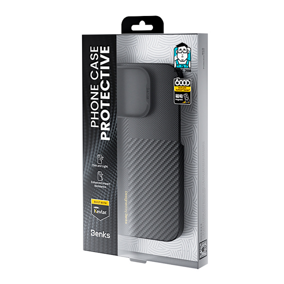 Etui Benks Montage Magnetic Armor Air Kevlar (600D/1500D) MB66 do iPhone 16 Pro Max – czarny