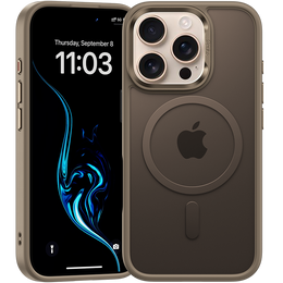 Etui BENKS do iPhone 16 Pro, Mist Metal Frame, do MagSafe, desert titanium