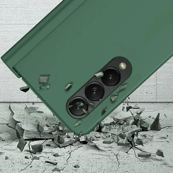 Etui ze szkłem do Samsung Galaxy Z Fold 4 5G, Rubberized Case, Green
