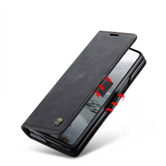 Etui CASEME do Samsung Galaxy Z Fold7 5G, Leather Wallet Case, czarne