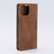 Etui do iPhone 15, ERBORD Vintage portfel z klapką, brązowe