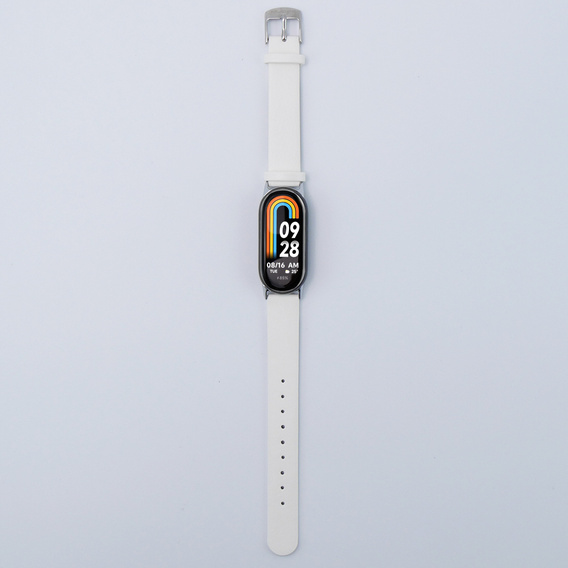 Pasek Skórzany do Xiaomi Smart Band 10 / 9 / 8, Biały