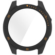 2w1 Etui + Szkło Hartowane do Garmin Fenix 8 47mm, Czarne / Pomarańczowe