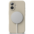 Etui Ringke do iPhone 16, Silicone MagSafe, beżowe + Szkło Hartowane 9H