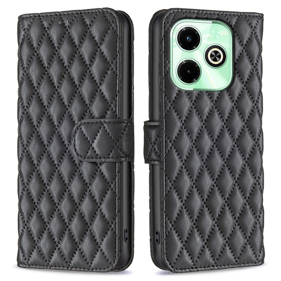 Etui z klapką do Infinix Hot 40i, Wallet, BINFEN COLOR, czarne
