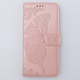 Etui z klapką do Motorola Moto G54 5G, Butterfly, różowe rose gold
