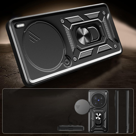 Etui pancerne do Vivo X200 Pro 5G, CamShield Slide, czarne