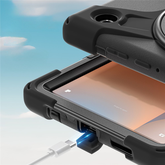 Pancerne etui do Samsung Galaxy Tab A11, z podstawką i paskiem na ramię – czarne