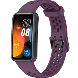Pasek Silikonowy do Huawei Band 8 / Huawei Band 9 / Huawei Band 10, z dziurkami, Fioletowy