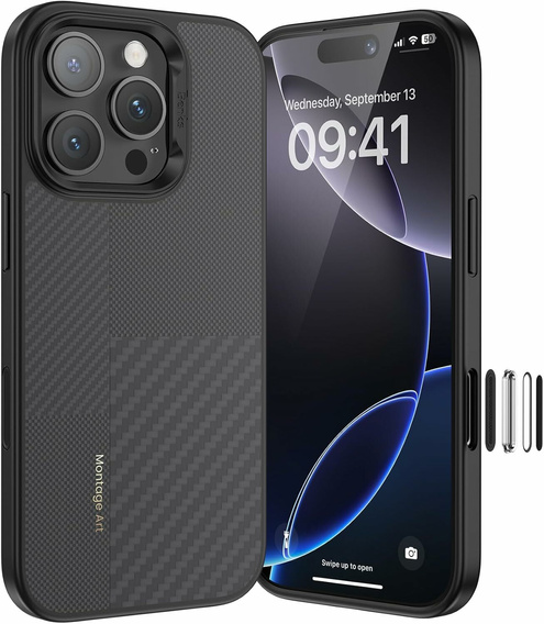 Etui Benks Montage Magnetic Armor Air Kevlar (600D/1500D) MF65 do iPhone 16 Pro – czarny