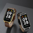 Pasek Skórzany do Xiaomi Redmi Smart Band 2 / Xiaomi Smart Mi Band 8 Active, Czarny