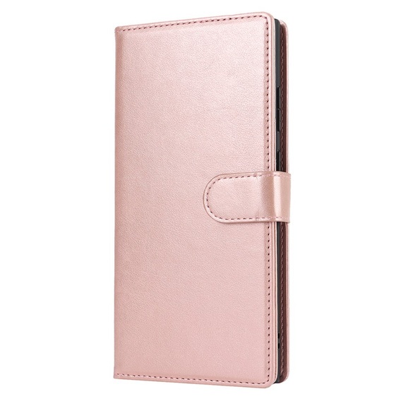 Etui z klapką do Samsung Galaxy S23 Ultra, Wallet, do MagSafe, różowe rose gold