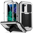 Etui pancerne do Samsung Galaxy S23 Plus, R-JUST CamShield Slide, srebrne