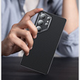 Etui BENKS Kevlar Armor PRO do Samsung Galaxy S25 Ultra, Carbon Fiber 600D A045, do MagSafe, czarne